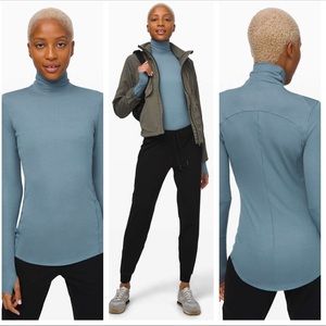 lululemon Full Day Ahead Longline Ribbed Flowy Mock Neck Top